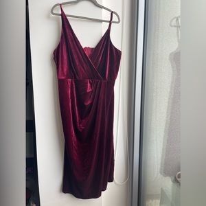 Velvet plus size ASOS dress with leg slit